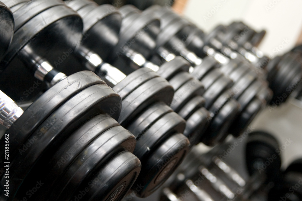 Black Barbells at the gym Black Barbells at the gym