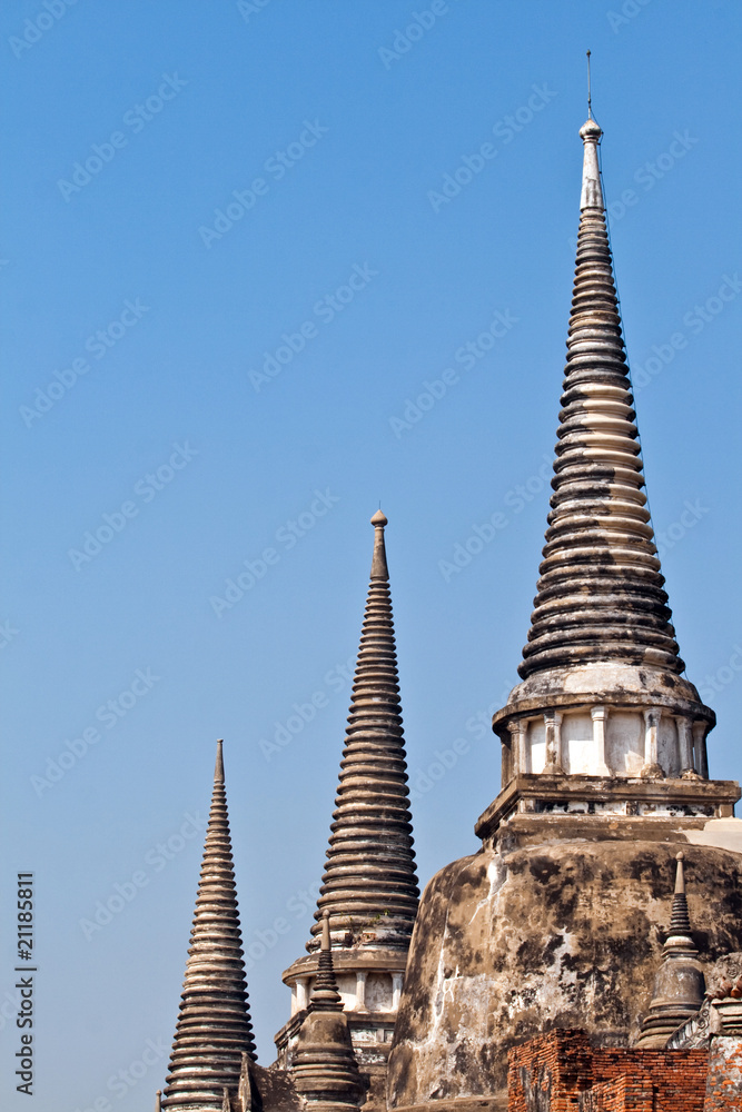 temple area Wat Phra Si Sanphet, Royal Palace in Ajutthaya