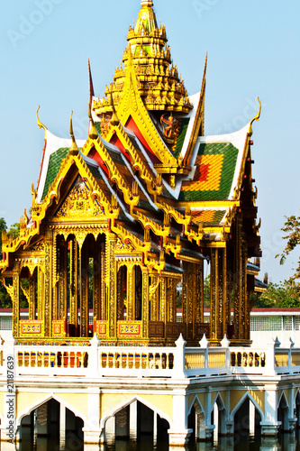 Bang Pa-In Aisawan water temple in the royal summer palace photo