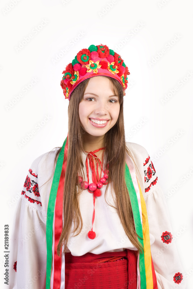 Young pretty girl in a ukrainian national costume Young pretty girl in a ukrainian national costume