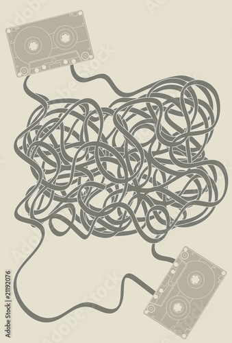 jumbled cassette tape