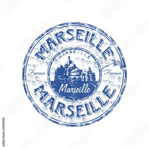 Marseille grunge rubber stamp