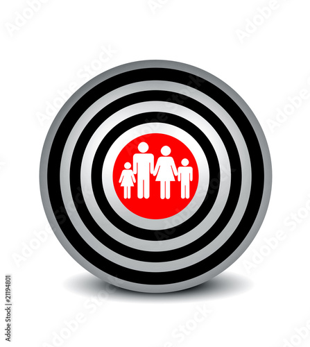 Family Target Icon - silver photo