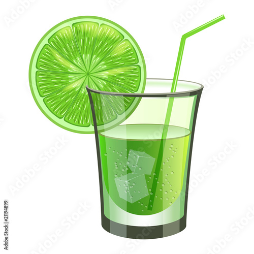 Lime drink with fruit