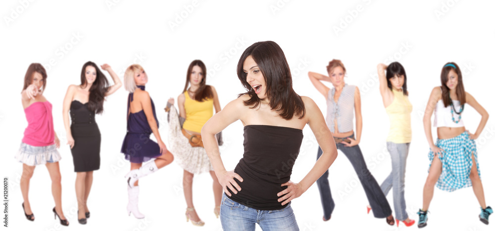 Obraz premium Beautiful group of casual happy people