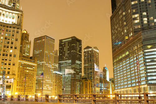 Chicago downtown area at night
