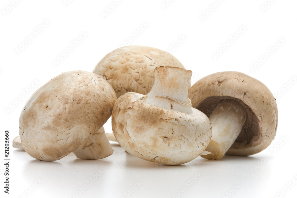 Fresh-cut mushrooms champignon Fresh-cut mushrooms champignon