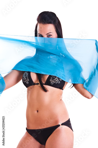 photo set of the woman in swimwear isolated