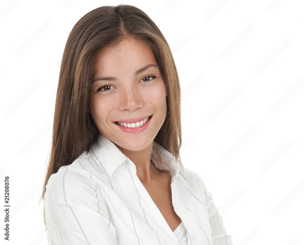 business woman portrait isolated over a white background business woman portrait isolated over a white background
