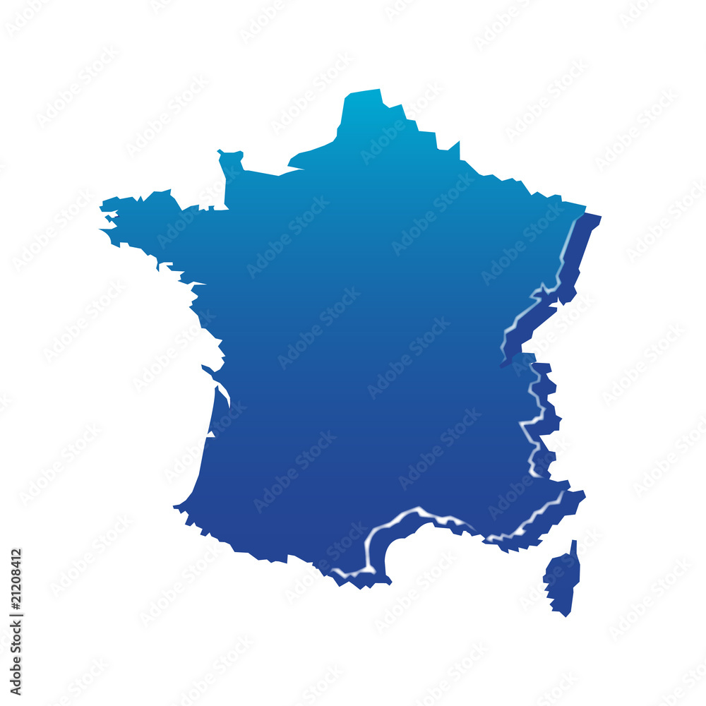 Obraz premium Carte de france en vectoriel - France map
