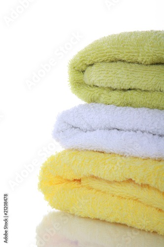 Stacked colorful towels