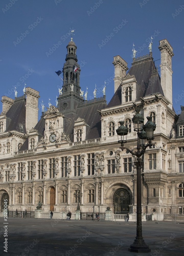 La façade de l'Hôtel-de-Ville de Paris