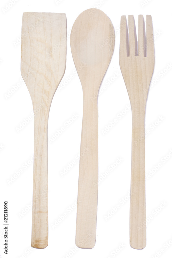 cocina, cuchara y tenedor de madera cocina, cuchara y tenedor de madera