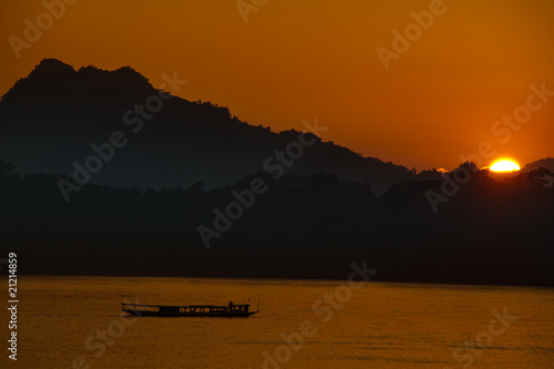 Sonnenuntergang am Mekong River