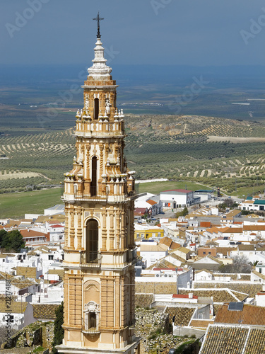 Aerial view of Estepa, Andalucia with the tower of Victory © Enrique David Garcia