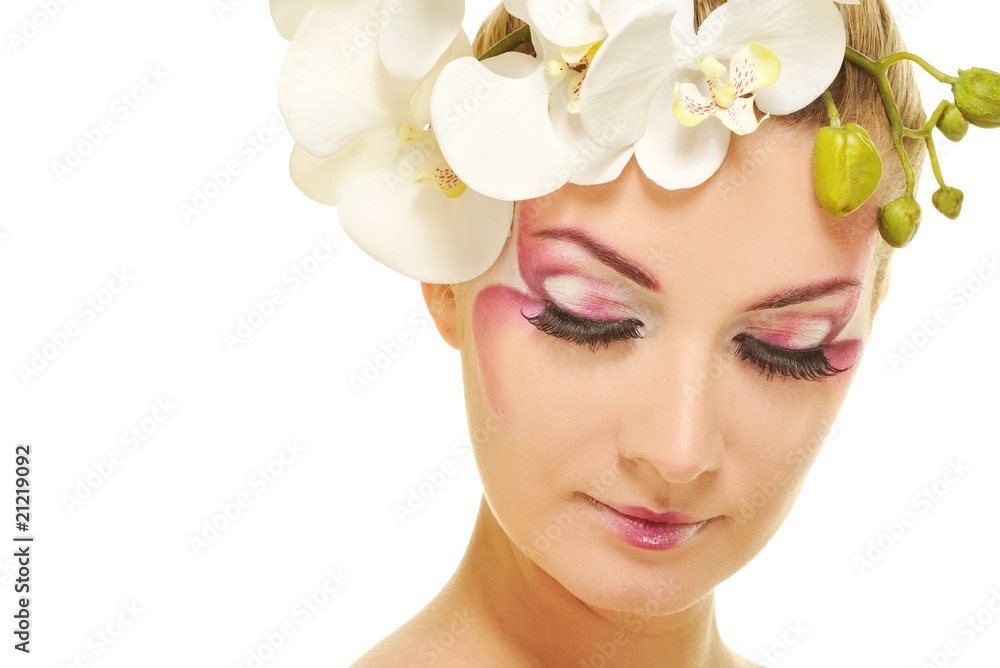 Beautiful woman with creative make-up Beautiful woman with creative make-up