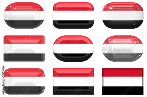 Free Download nine glass buttons of the Flag of Yemen - GFXLoad