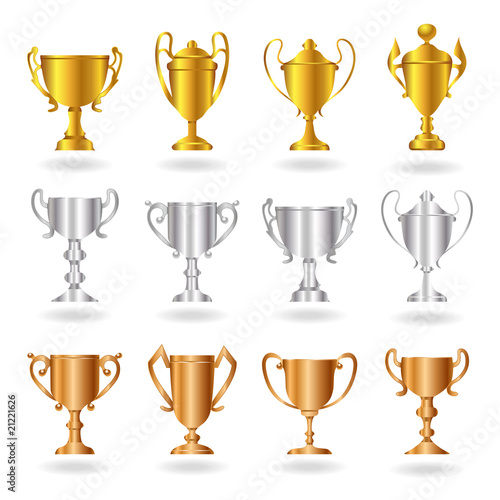 Trophies and Awards - Set 2 - Gold, Silver and Bronze