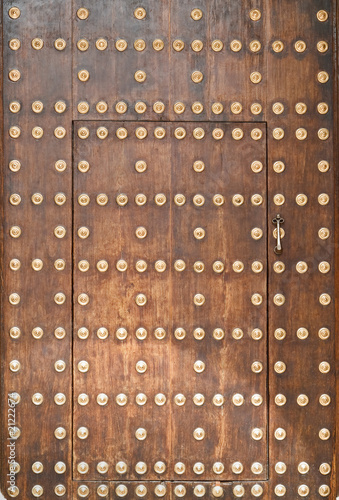puerta  de madera en el Convento de Santa Clara, Estepa, Andaluc photo