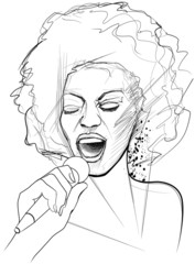 Handdoek met foto Muziekband jazz singer  © Isaxar