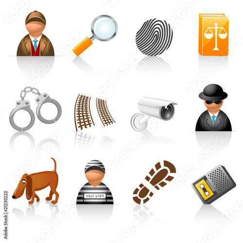 icon set for detective agency