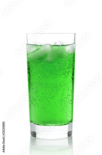 Juice in a glass with ice