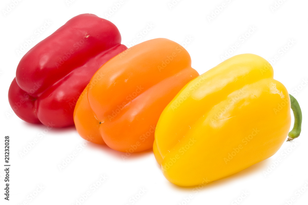 Bell peppers isolated on the white background Bell peppers isolated on the white background
