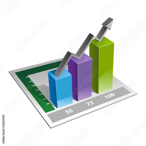 3D graph. Vector illustration