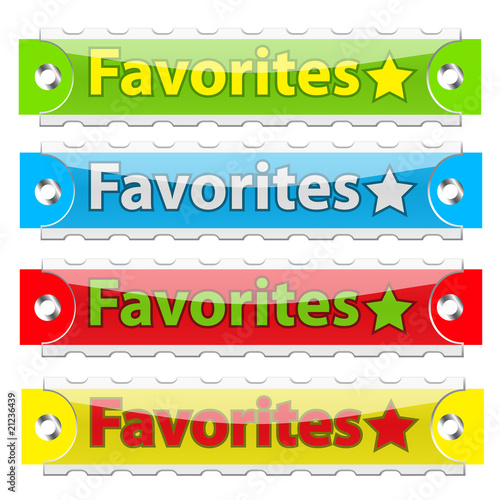 Vector glossy favorites tag buttons.