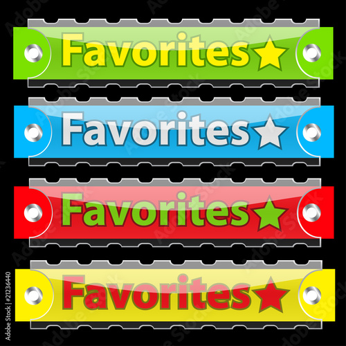 Vector glossy favorites tag buttons.