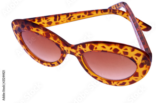 vintage totroise shell style plastic sunglasses on white