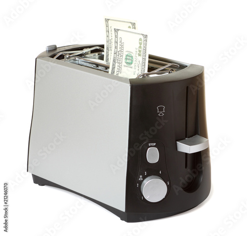 Money in toaster