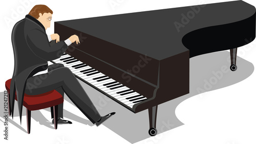 Piano man illustration