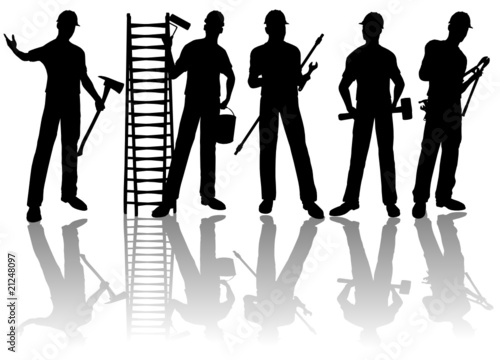 workers vector silhouettes