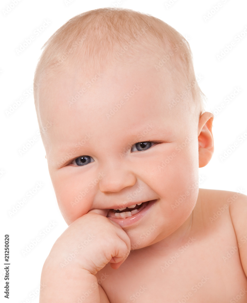 Little boy in diapers isolated on white Little boy in diapers isolated on white