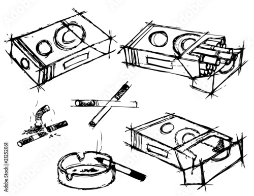 sketch of cigarettes