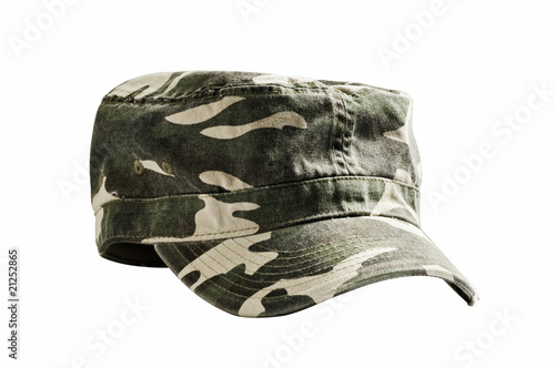 Camouflage military cap photo