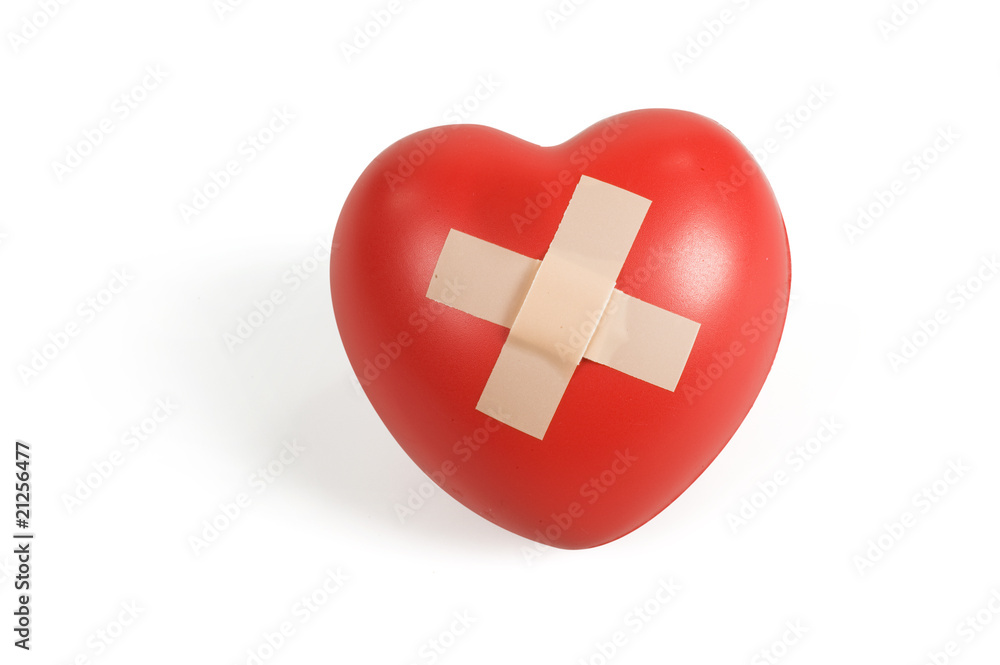 Fototapeta premium Cuore con cerotti