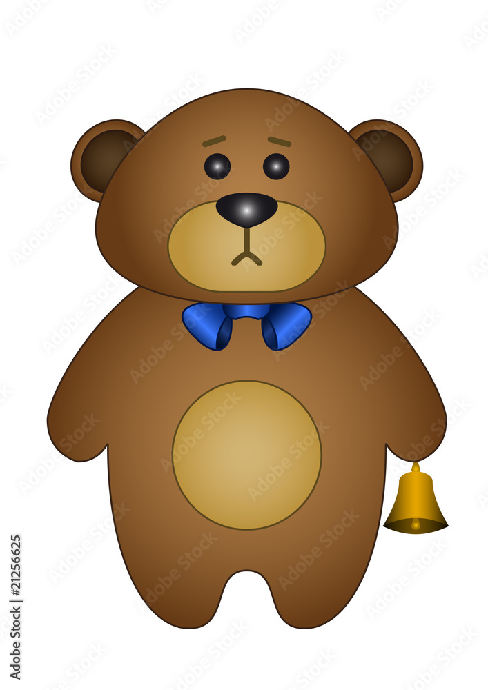 Bear cub-tilde with a hand-bell Bear cub-tilde with a hand-bell