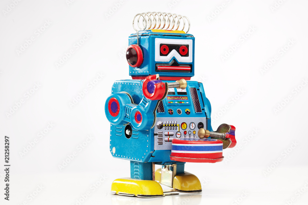 Fototapeta premium retro robot drummer