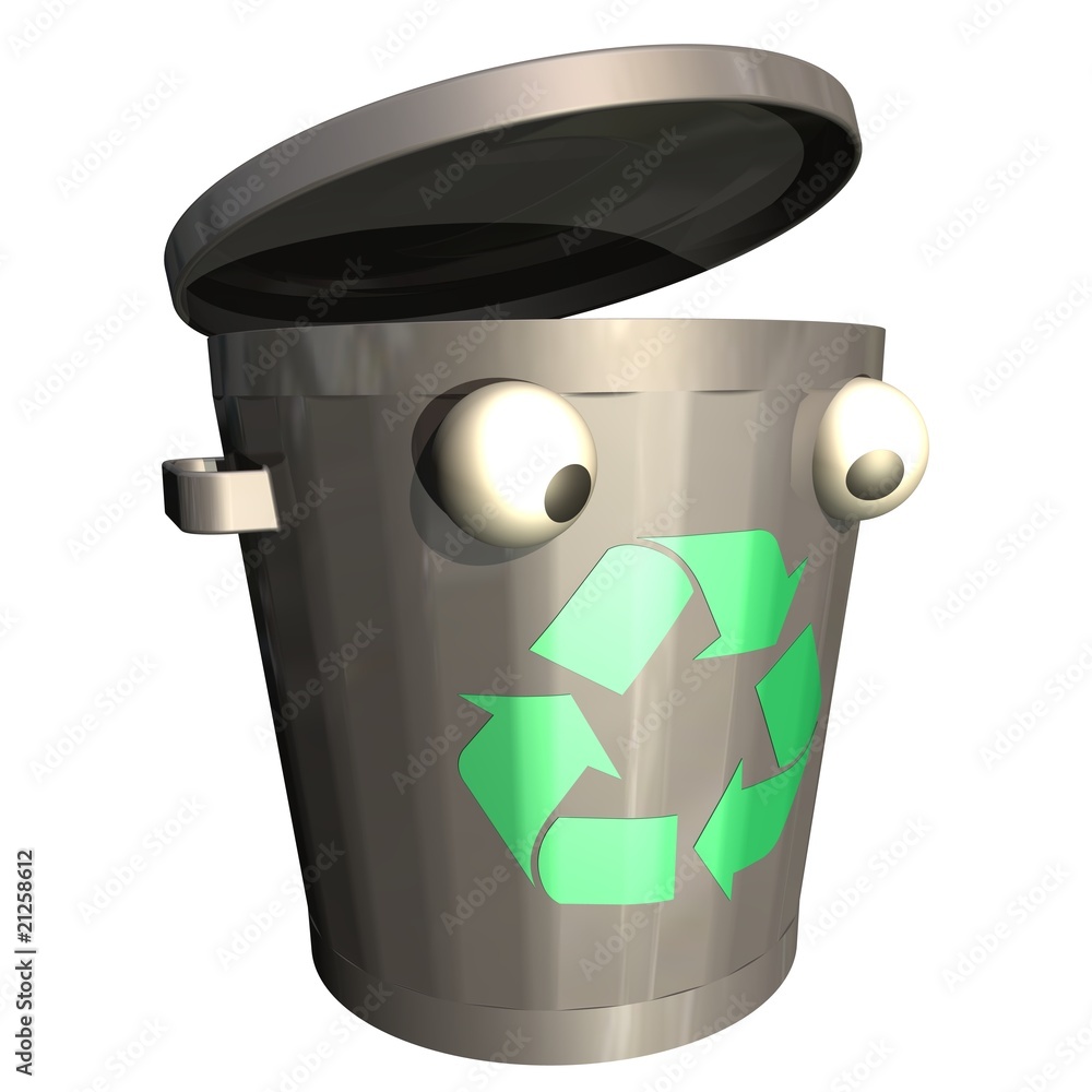 drole de poubelle Stock Illustration | Adobe Stock