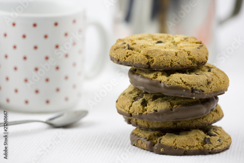 Chocolate chip cookies and milk