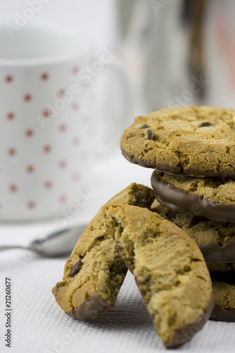 Chocolate chip cookies and milk