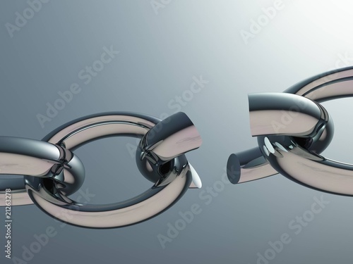 Broken metal chain