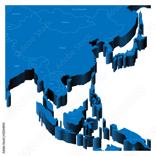 3d map of South-East Asia
