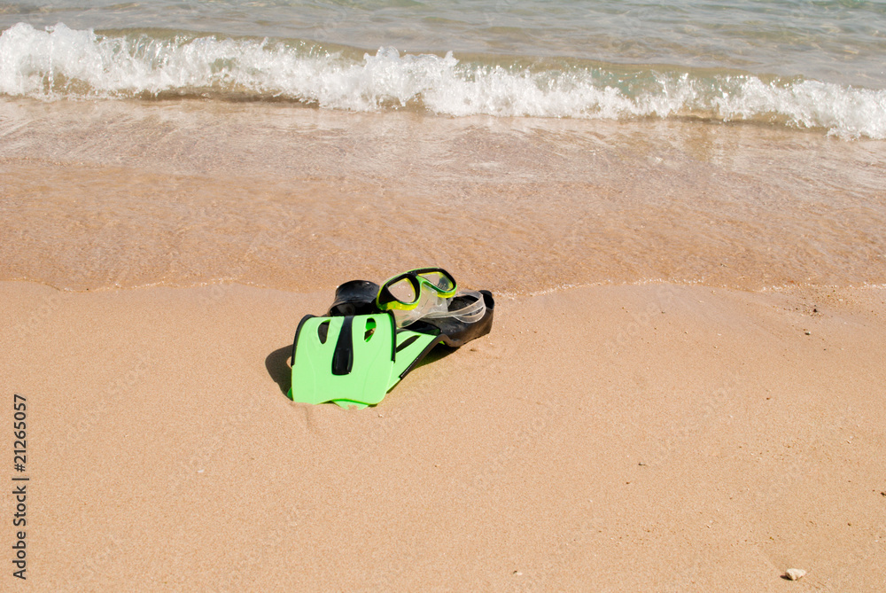 Obraz premium flippers and mask