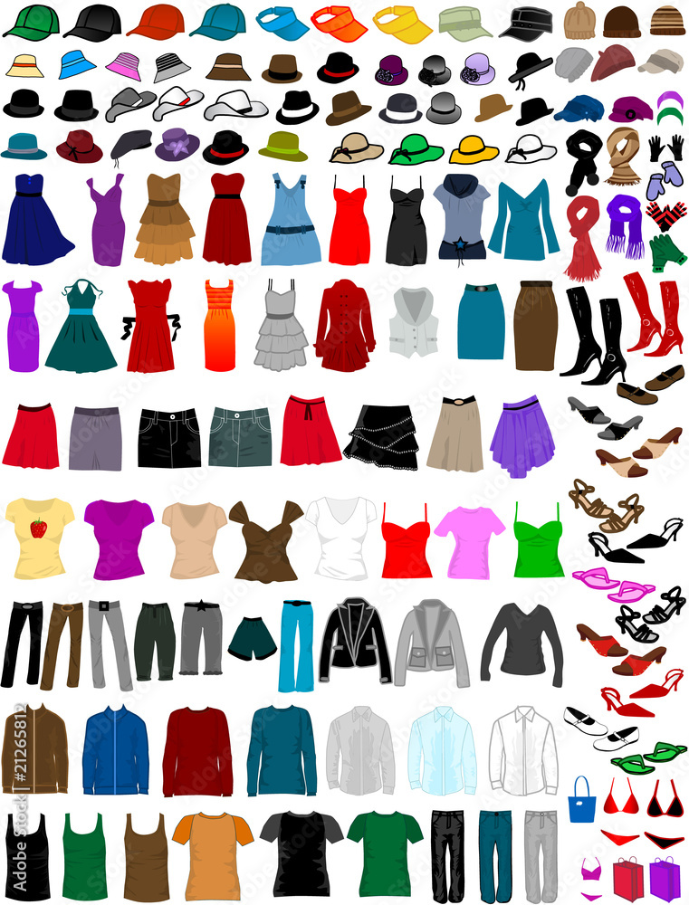 big collection of clothes and accessories big collection of clothes and accessories