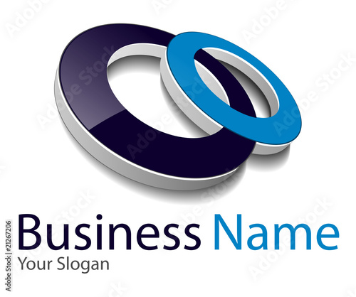 Logo 3D black and blue, vector.