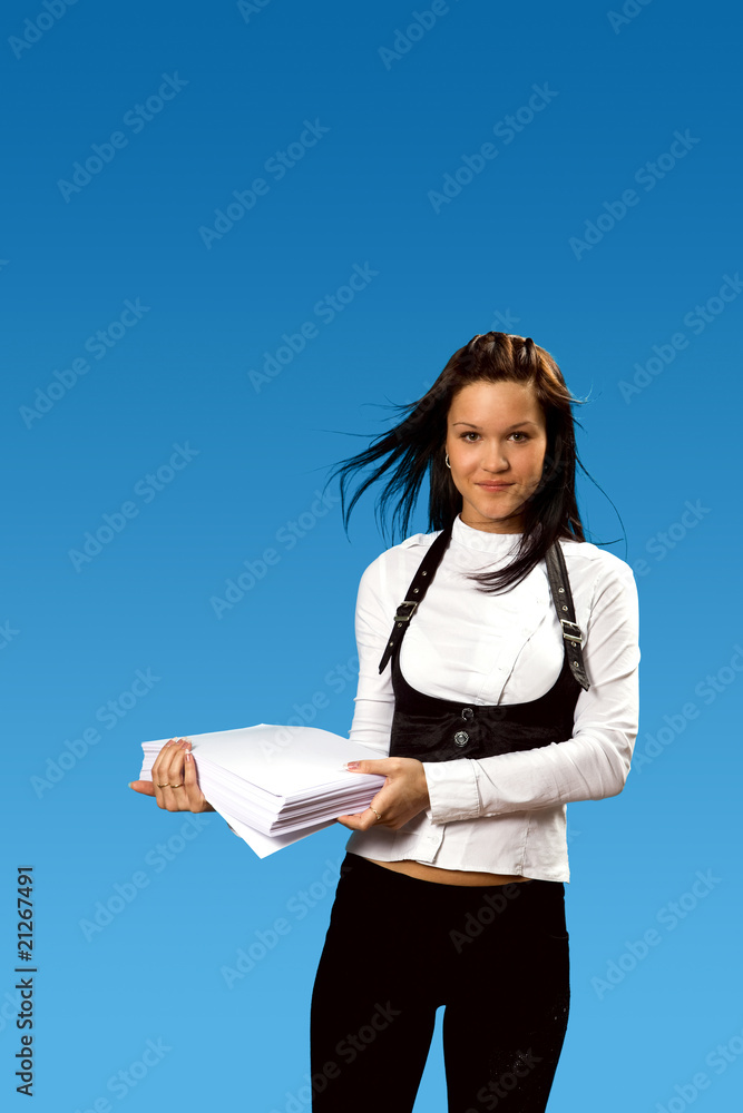 Girl and her papers Girl and her papers