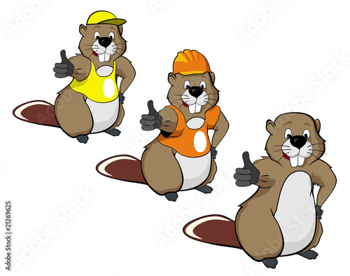 cartoon beavers Three